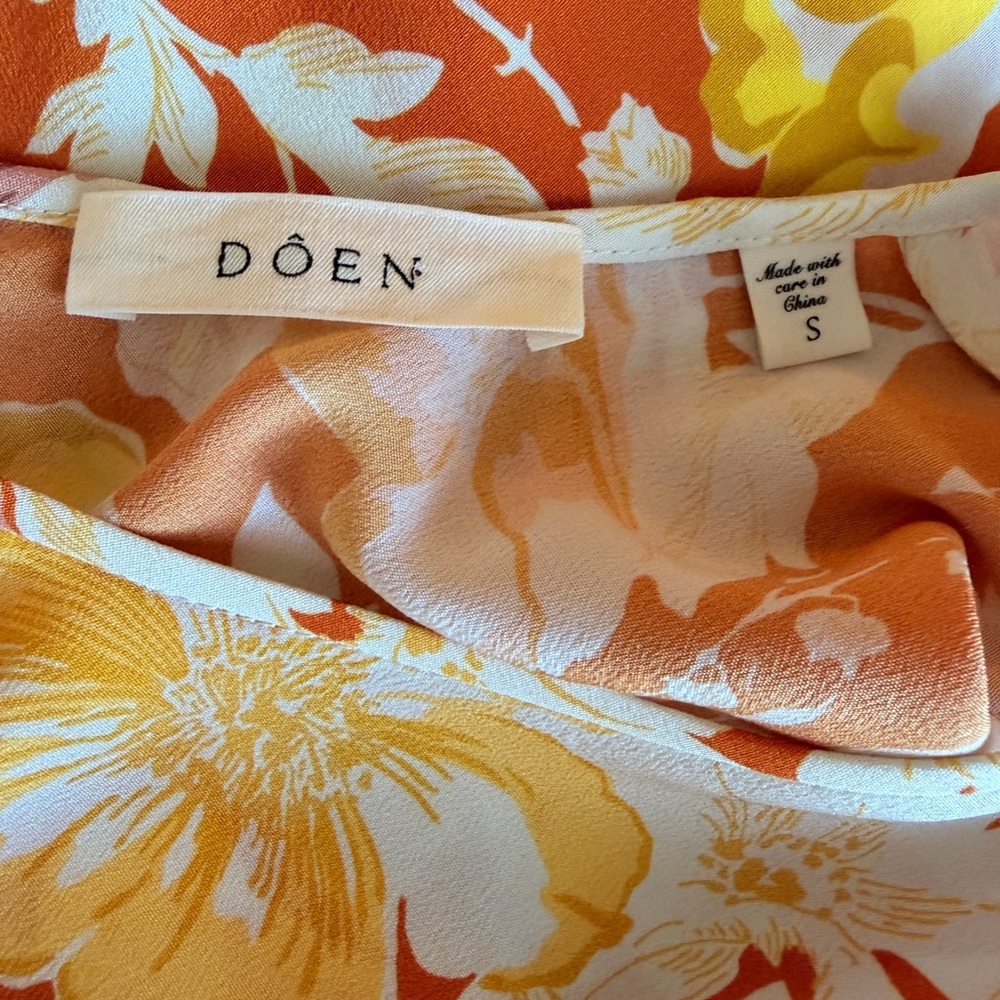Dôen Alamere 💯 Silk Dress in the Sienna Anemone Bloom print size S - Picture 5 of 8